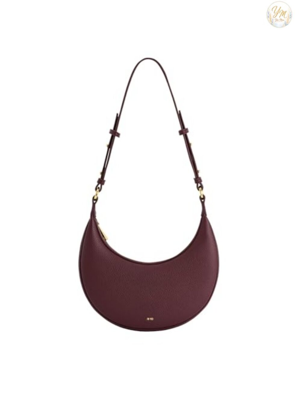 Vegan Leather Saddle Bag with Adjustable Strap, Zip Closure, 9.8" Wide